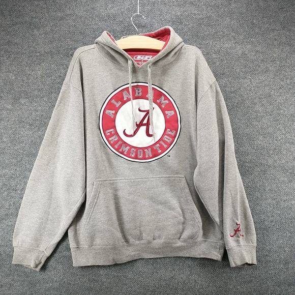 E5 Men's Alabama Crimson Tide Drawstring Hoodie Gray S Long Sleeve Cotton Blend - Picture 2 of 12